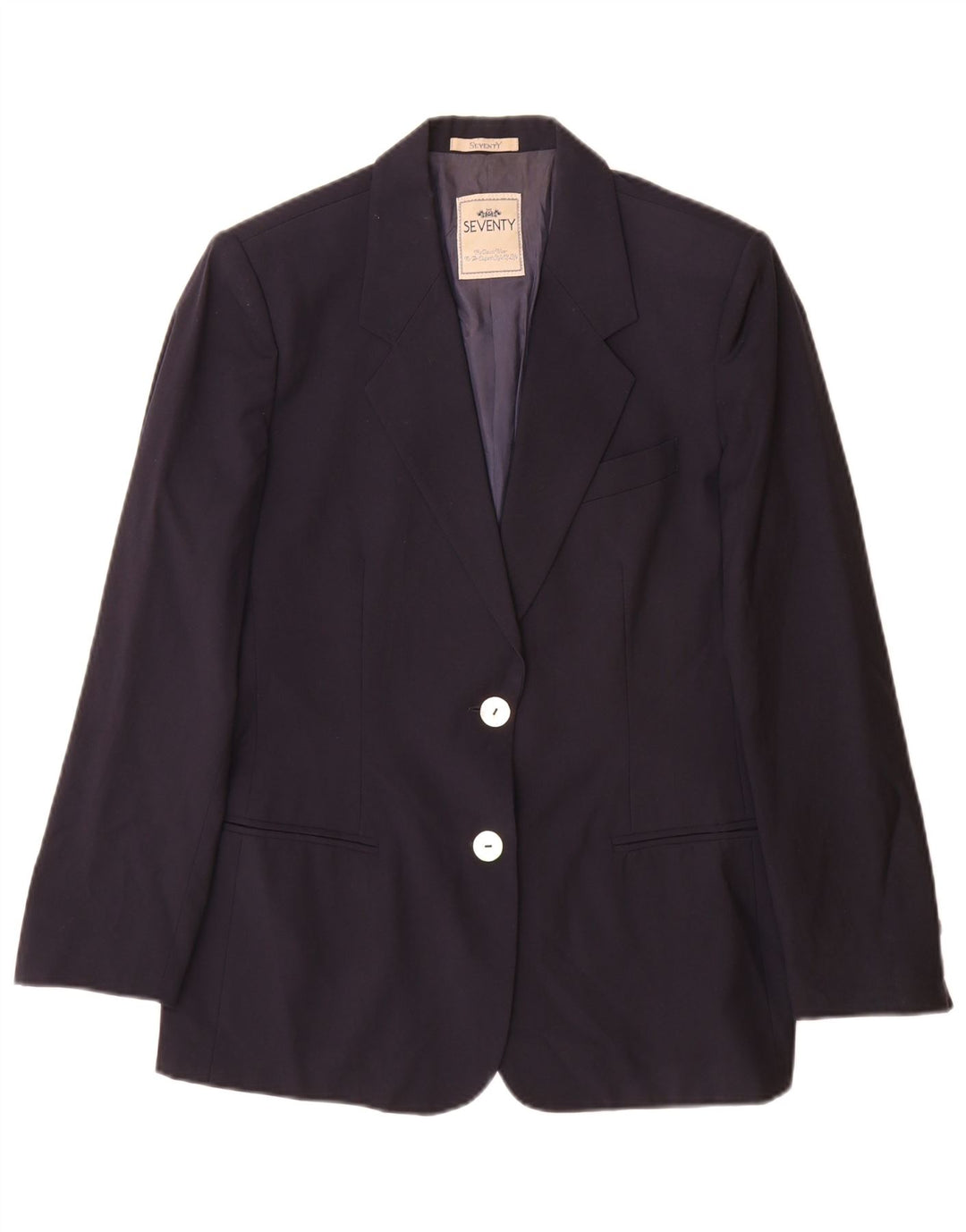 Seventy Veste Blazer 2 Boutons Femme IT 44 Bleu Marine Moyen Laine Vierge