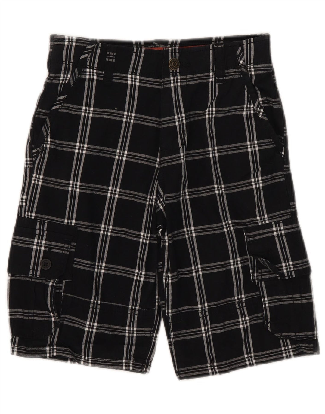 Wrangler Short Cargo Garçon 9-10 Ans W25 Coton à Carreaux Noir