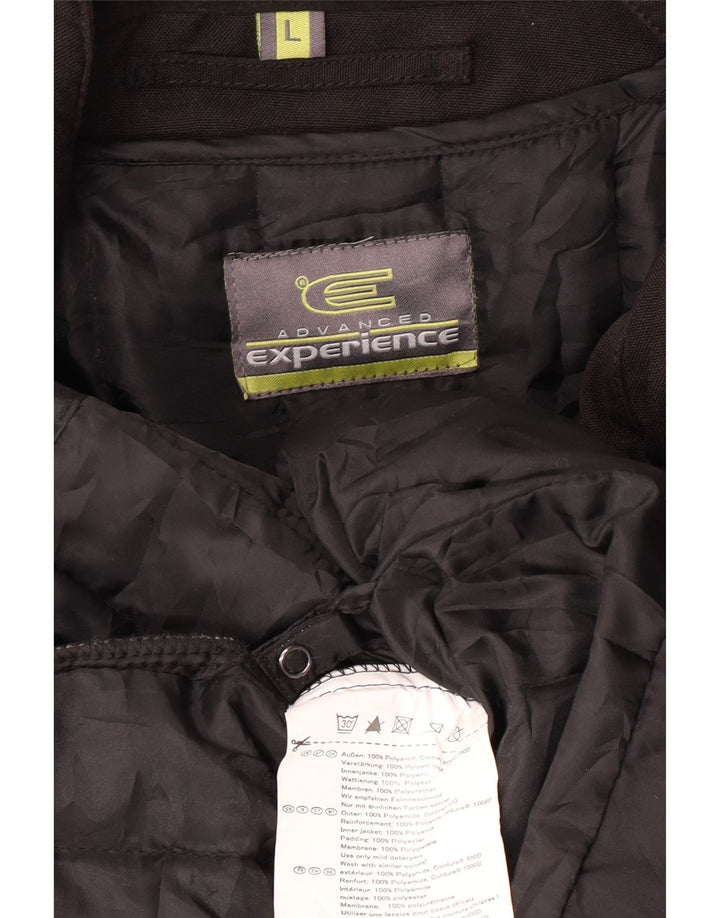 vintage Mens Rembourré Racer Veste UK 40 Grand Noir Polyamide