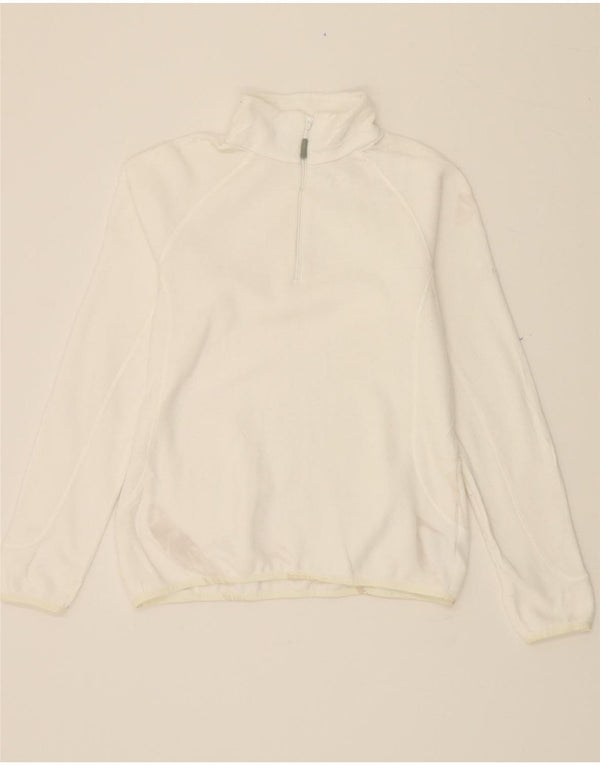 BERGHAUS Pull polaire à col zippé pour femme UK 14 Large Blanc Polyester
