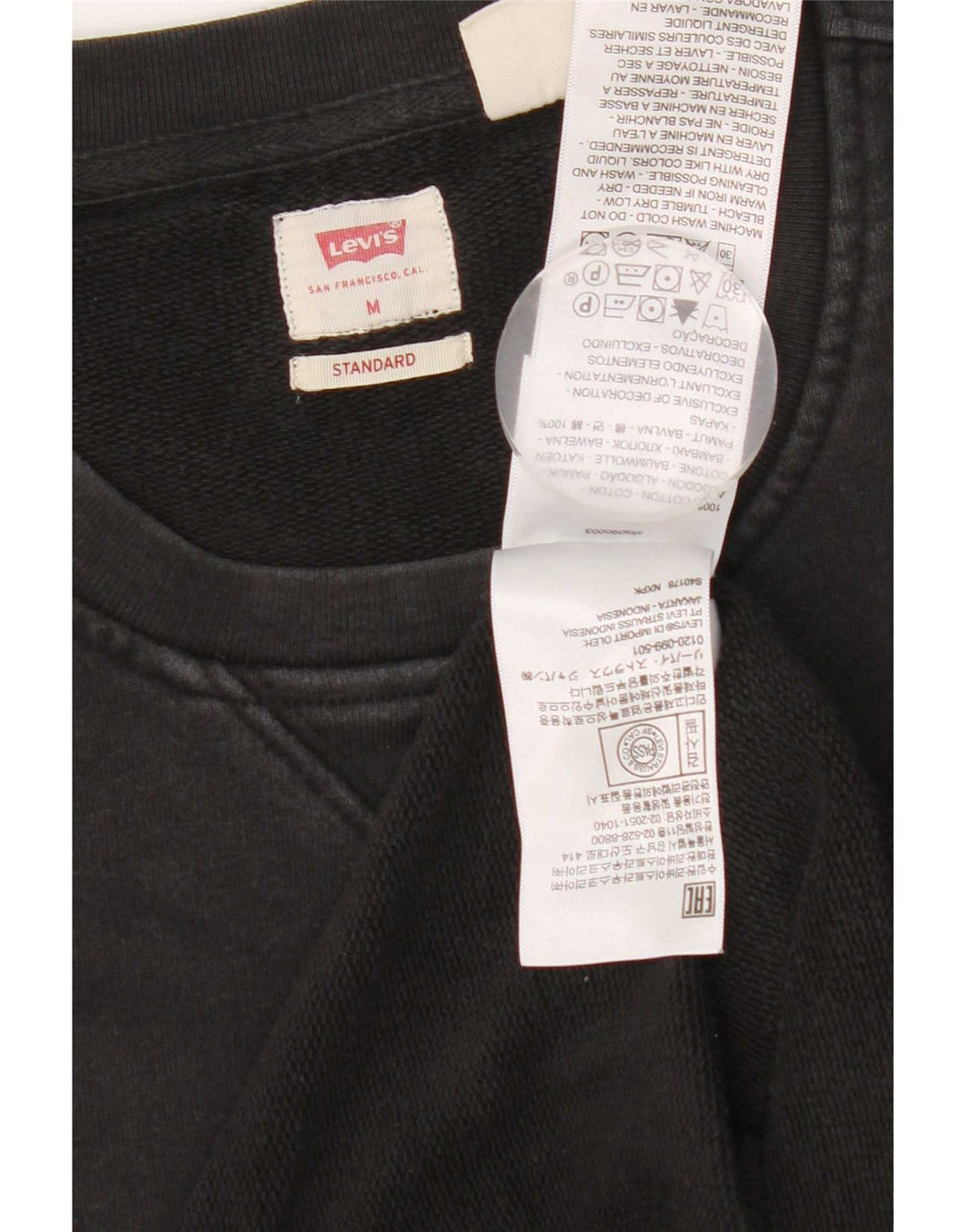 Levi's Sweat-Shirt Coupe Standard Homme Noir Moyen Coton