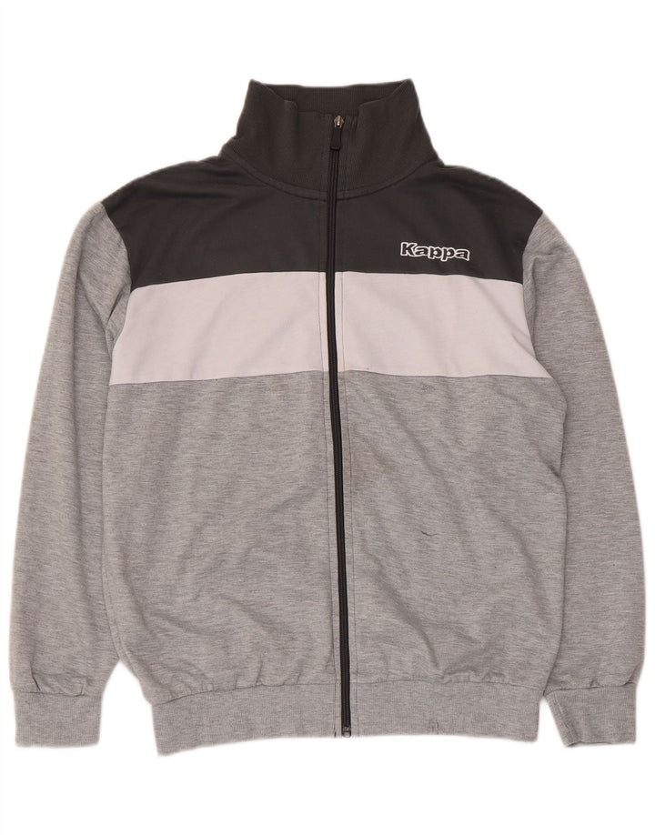 Kappa Veste de Survêtement Homme Gris Moyen Polyester Colorblock
