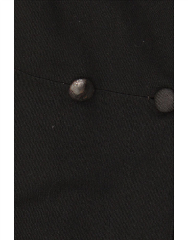 vintage Femme Double Breasted Coat UK 12 Moyen Noir