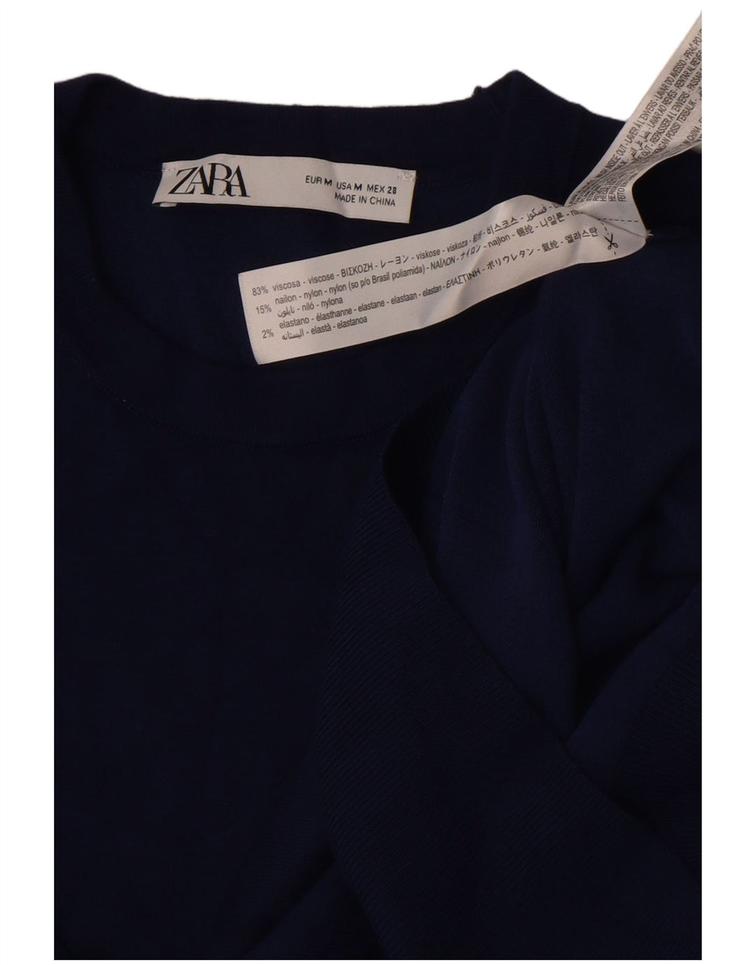 Zara Femme Débardeur UK 12 Medium Bleu Marine Viscose