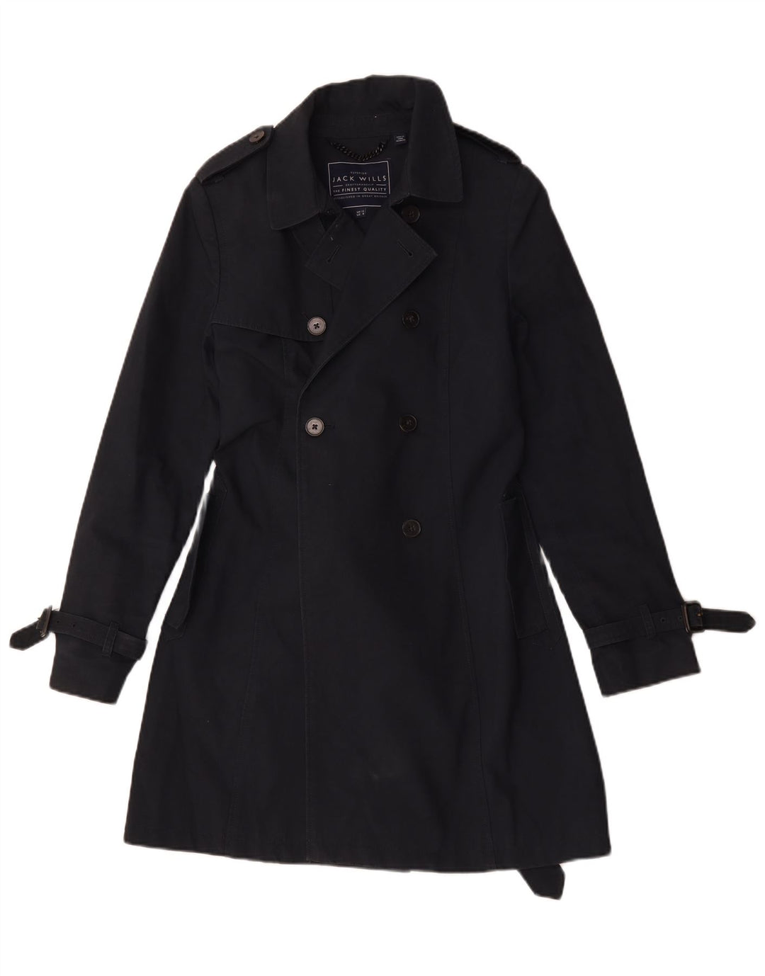 Jack Wills Trench-coat pour femme UK 12 en coton bleu marine moyen
