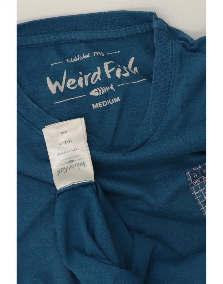 Weird Fish T-Shirt Graphique Homme Bleu Moyen Coton