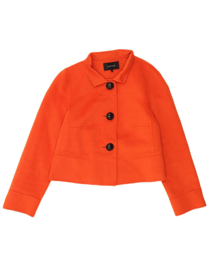 Jaeger Veste Boléro à 3 Boutons pour Femme UK 12 Angora Orange Moyen