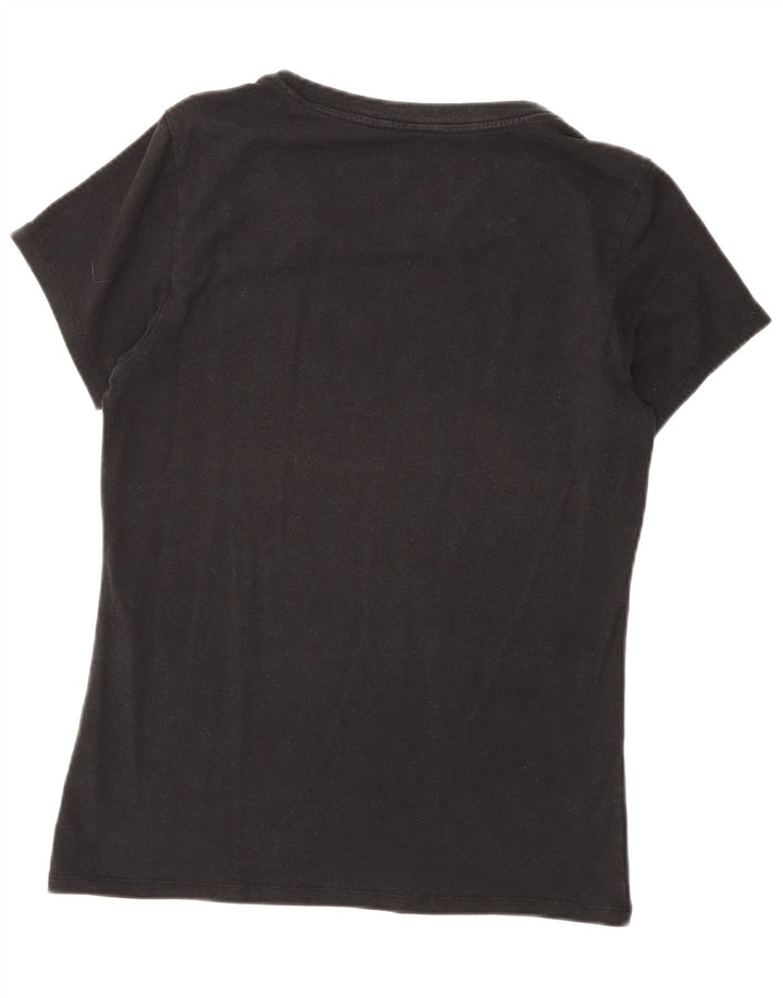 Calvin Klein T-Shirt Femme UK 12 Coton Noir Moyen