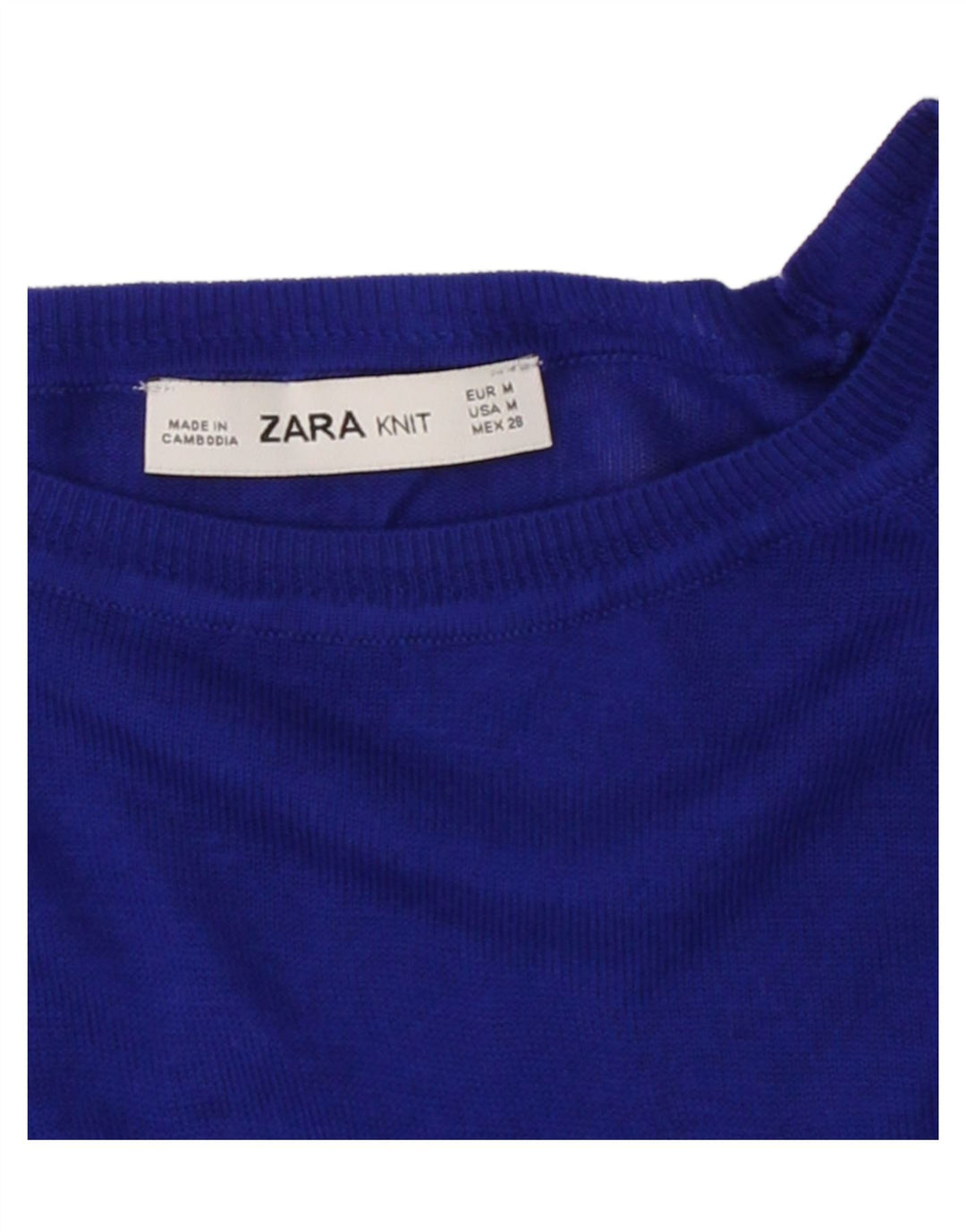 ZARA Womens Boat Neck Jumper Sweater UK 14 Medium Blue Vintage Zara and Second-Hand Zara from Messina Hembry 