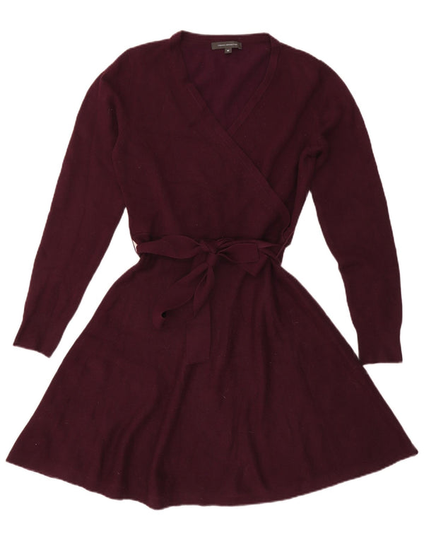 French Connection Robe trapèze à manches longues pour femme UK 12 Violet moyen