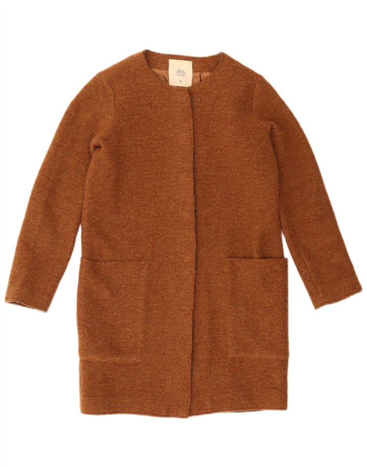 ZARA Manteau Femme UK 10 Petit Marron