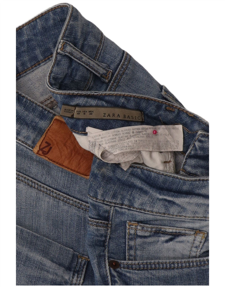Zara Jean Slim Femme EU 40 Moyen W30 L29 Bleu Coton