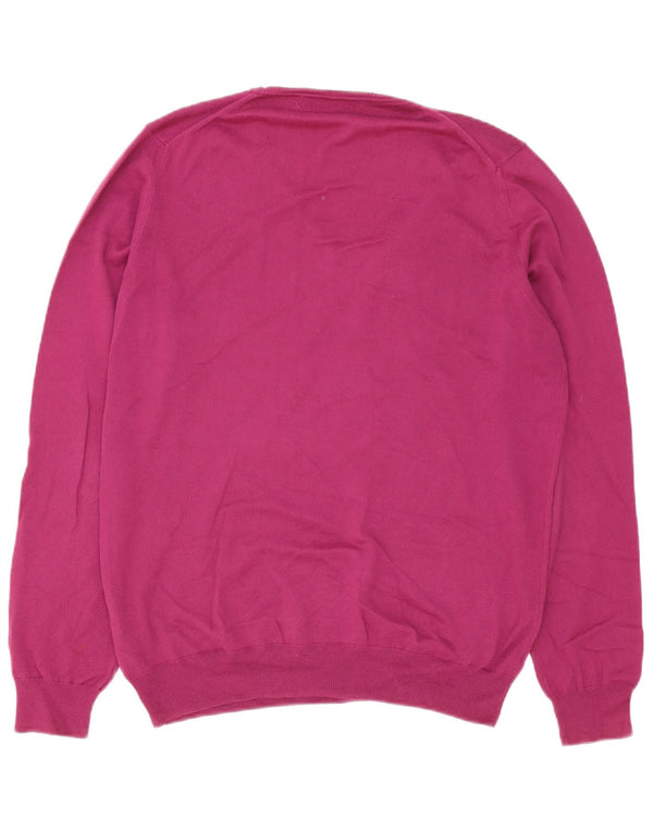 Zara Pull col V pour homme en coton Violet Taille L