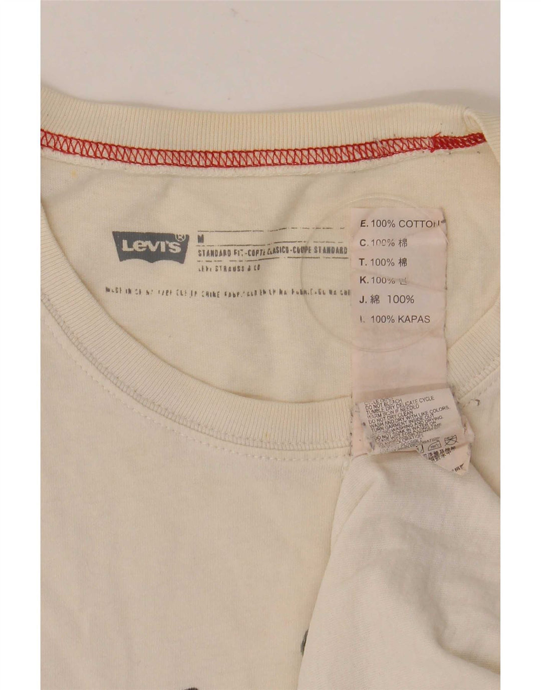 Levi's Tee-Shirt Standard Fit Graphic Homme Blanc Moyen Coton