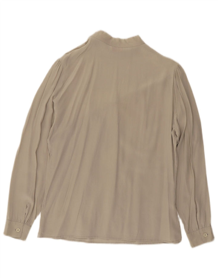 VINTAGE Womens Long Sleeve Blouse Top IT 42 Medium Grey