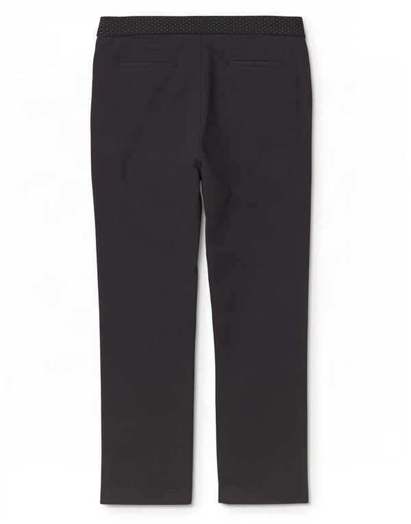 Pantalon décontracté droit femme Zara XL W32 L28 bleu marine coton