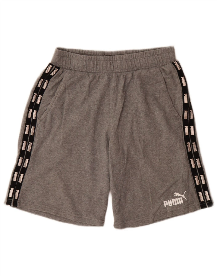 PUMA Short de Sport Graphique Homme Petit Gris Coton