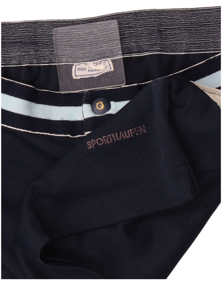 vintage Mens Chino Shorts IT 50 Large W32 Bleu Marine Polyester