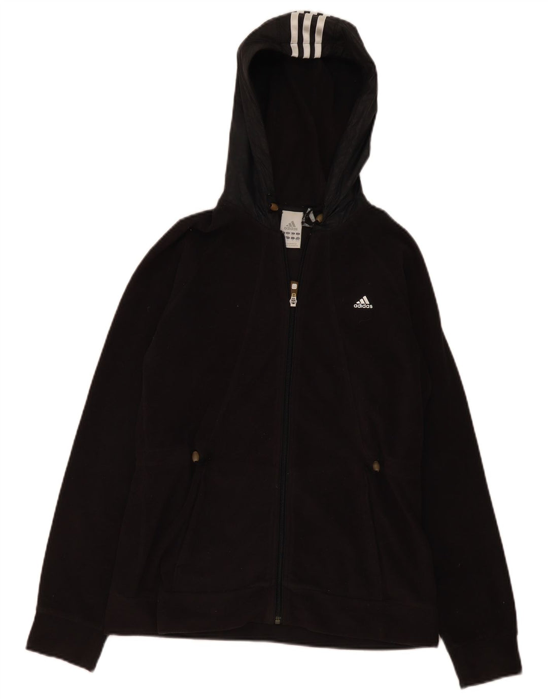 Adidas Veste polaire à capuche pour femme UK 14 Medium Noir Polyester