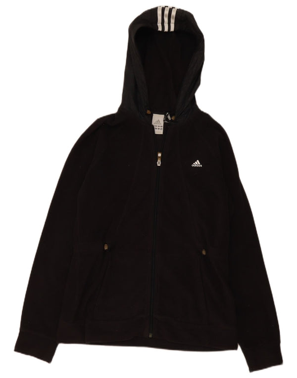 Adidas Veste polaire à capuche pour femme UK 14 Medium Noir Polyester