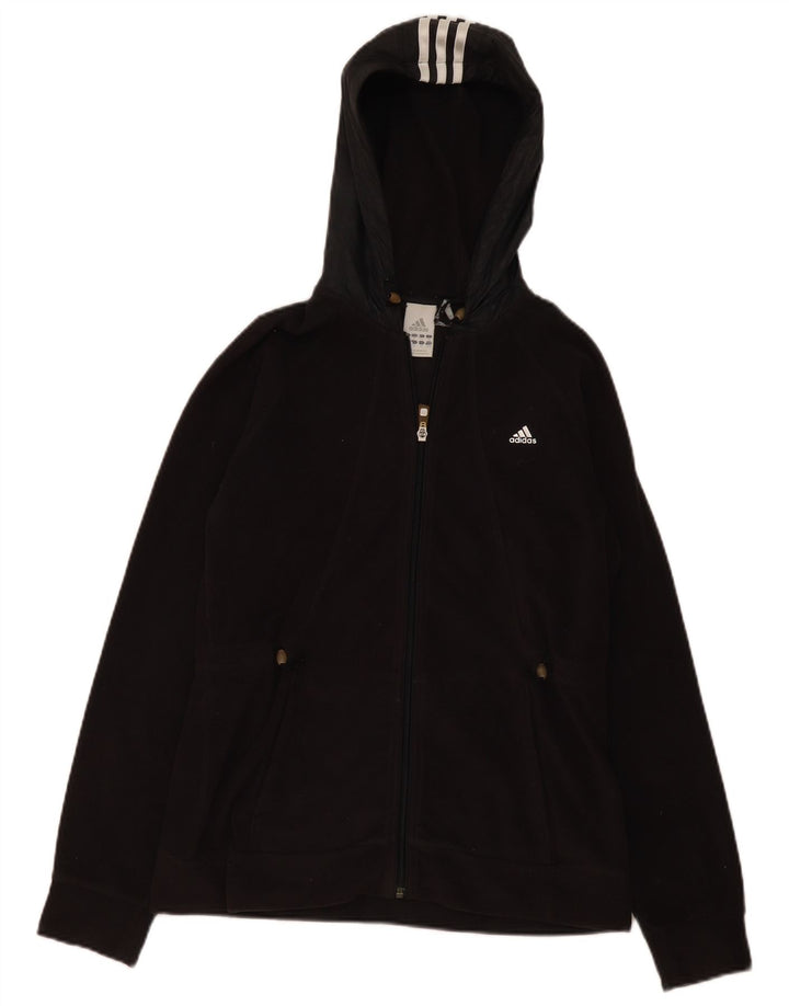 Adidas Veste polaire à capuche pour femme UK 14 Medium Noir Polyester