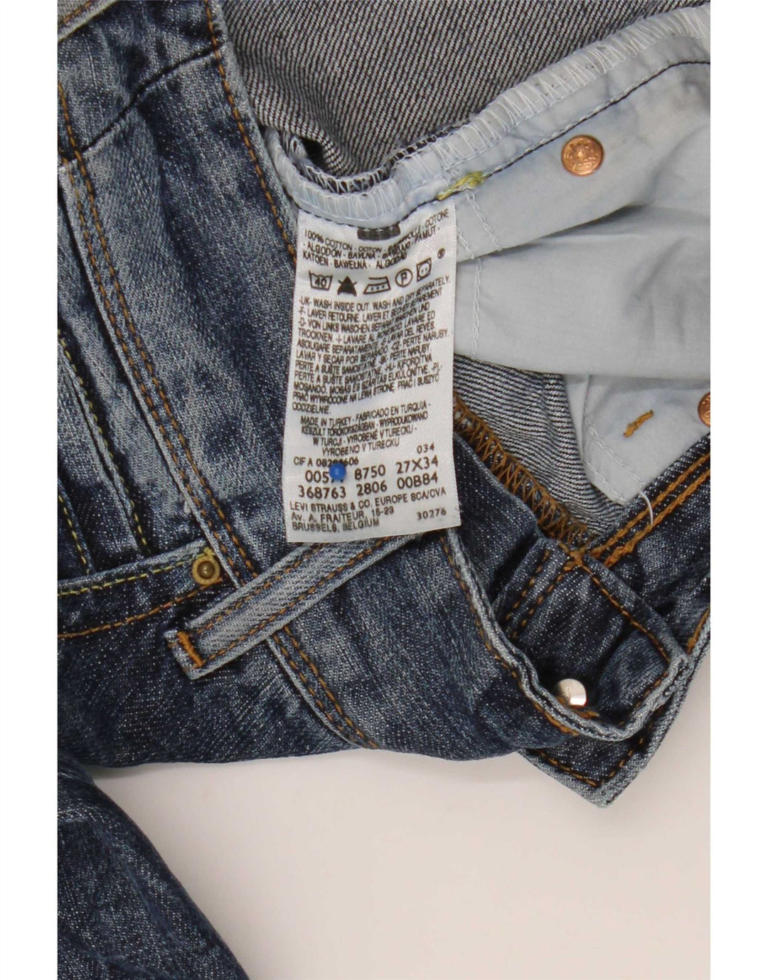 Levi's Jean Slim 571 Femme W27 L34 Bleu Coton