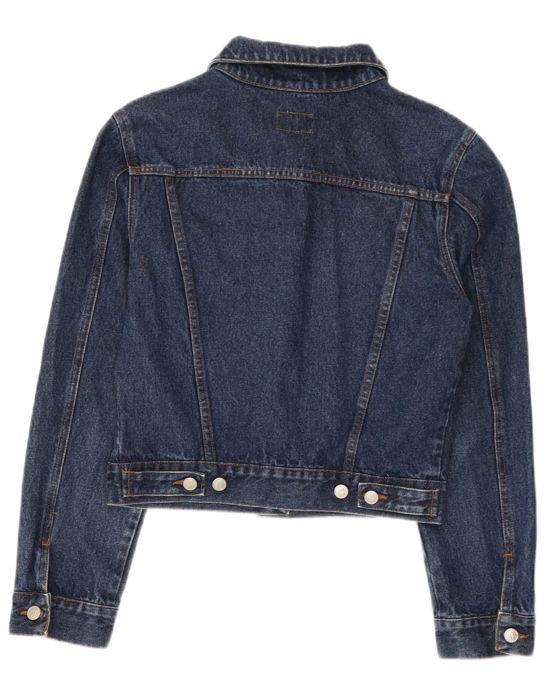 veste en denim crop femme vintage UK 14 coton bleu moyen
