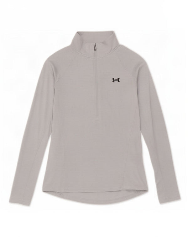 Under Armour Heat Gear Haut ample à manches longues et col zippé pour homme Gris Taille S