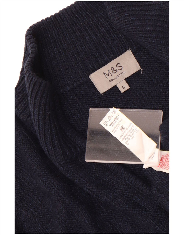 Marks & Spencer Pull Cardigan Homme Petit Bleu Marine Acrylique
