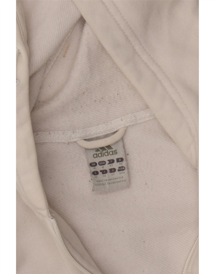 Adidas Pull à capuche zippé pour femme UK 14 Medium Off White