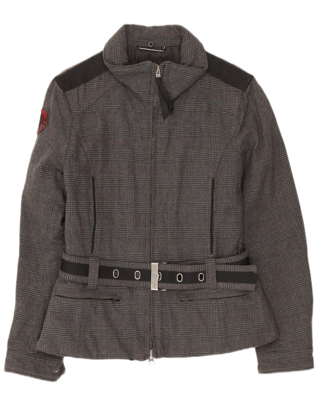 Museum Veste Bomber Femme UK 14 Coton Pied-de-Poule Gris Moyen
