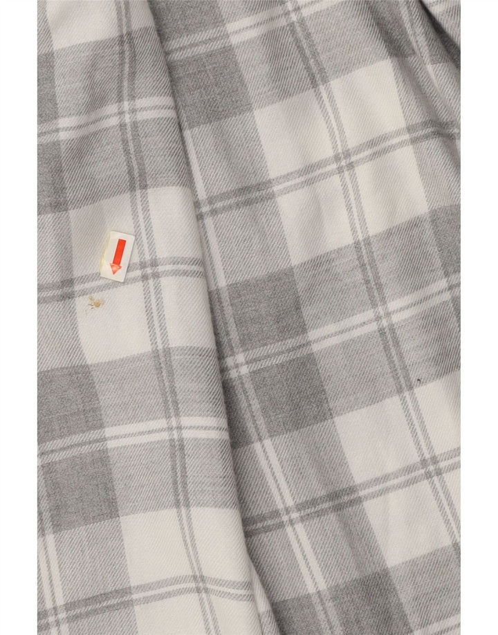 TED BAKER Chemise en flanelle coupe régulière pour homme Taille 4 Grand gris à carreaux Viscose
