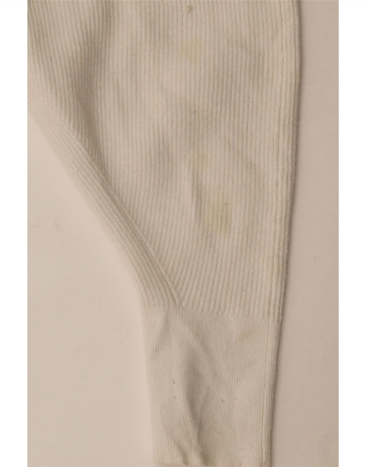Zara Cardigan surdimensionné pour femme UK 16 Large Viscose Blanc cassé