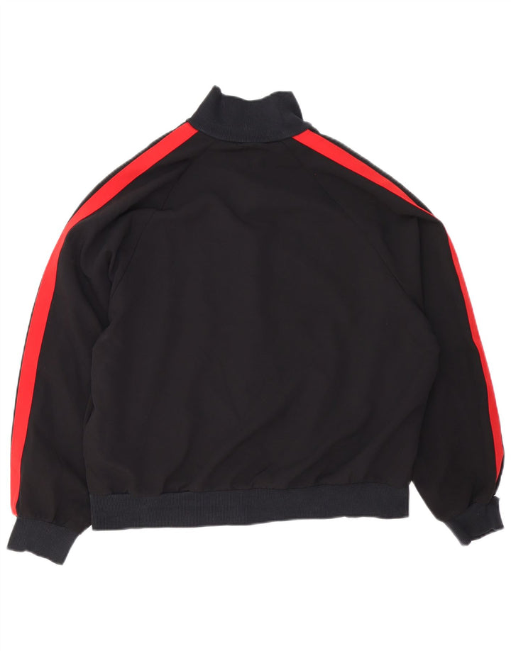 Zara Veste de survêtement pour femme UK 16 Large Noir Colorblock Polyester