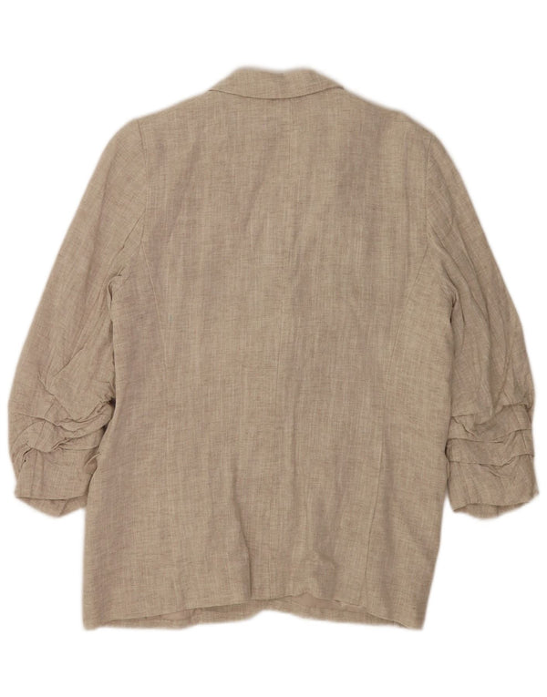 Marks & Spencer Veste blazer ouverte à manches 3/4 pour femme UK 14 Large Beige