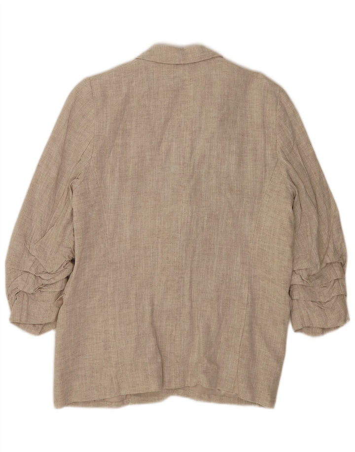 Marks & Spencer Veste blazer ouverte à manches 3/4 pour femme UK 14 Large Beige