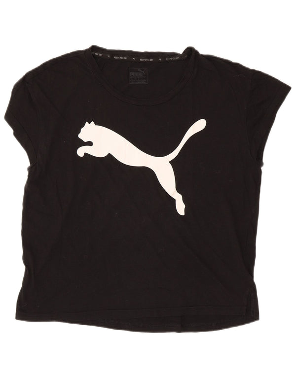 PUMA T-shirt graphique surdimensionné pour femme UK 10 Small Noir