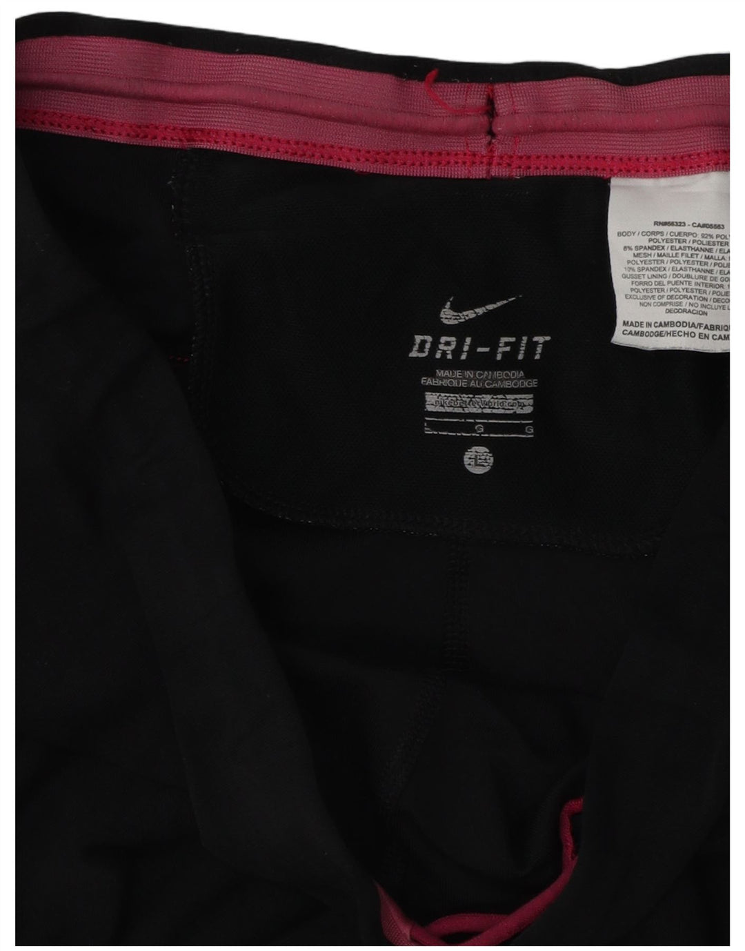 NIKE Pantalon de survêtement Dri Fit Capri pour femme UK 16 Large Noir Colourblock