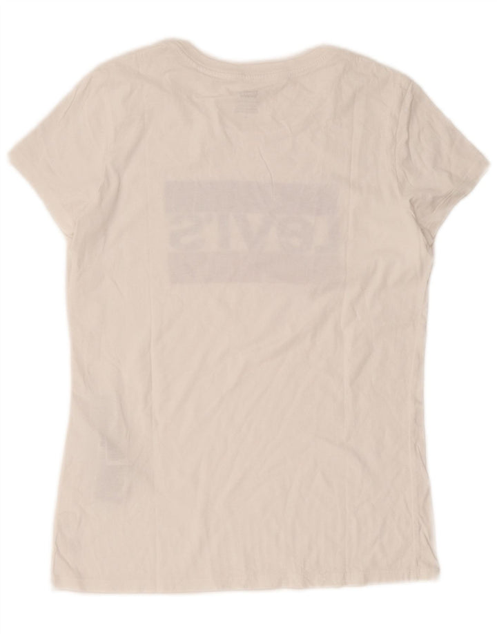 Levi's T-Shirt Graphique Femme UK 12 Coton Blanc Moyen