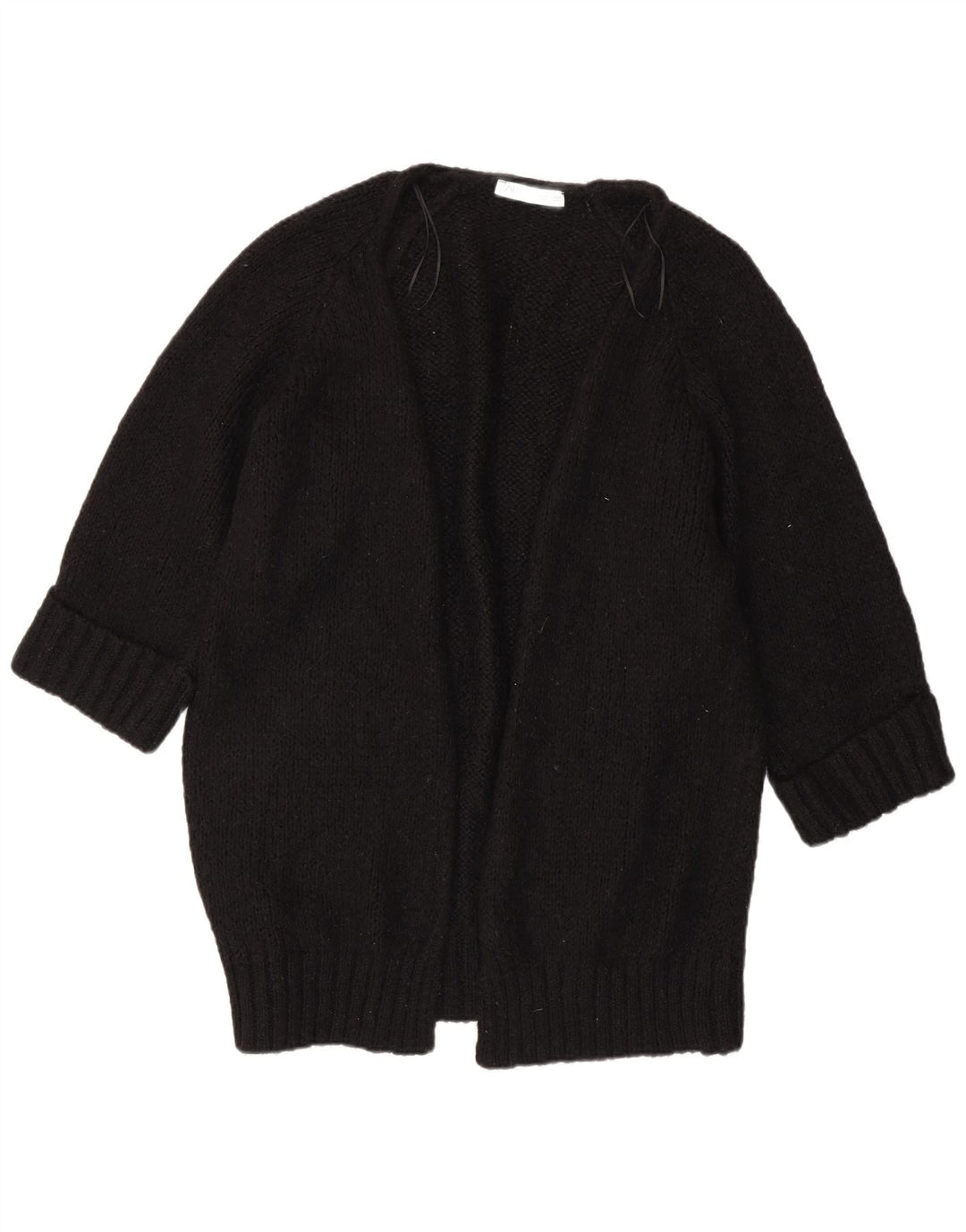 ZARA Femme Cardigan Long Oversize Ouvert Pull UK 10 Petit Noir