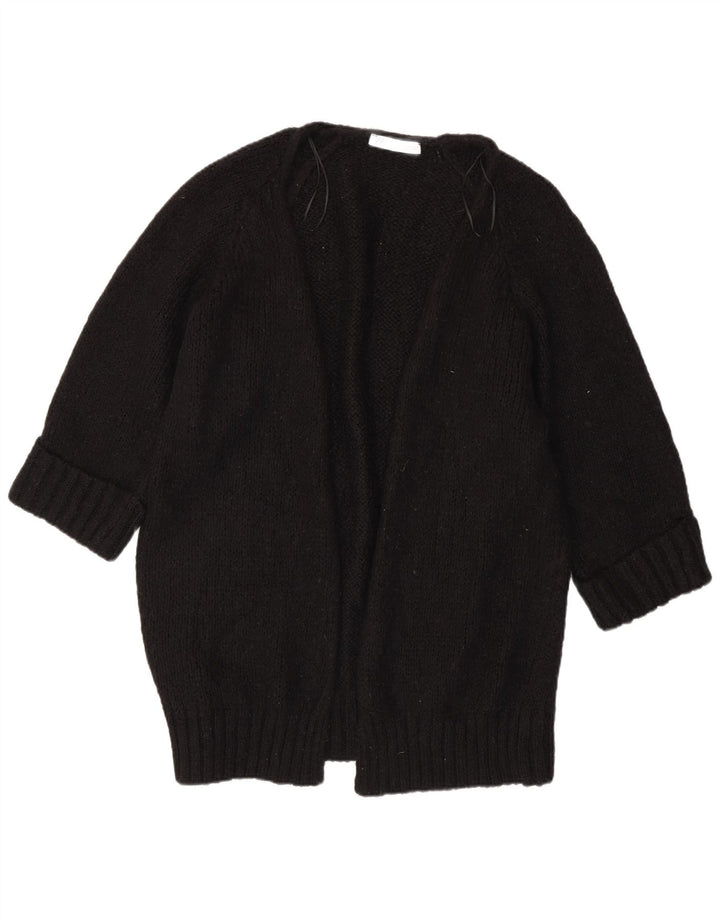 ZARA Femme Cardigan Long Oversize Ouvert Pull UK 10 Petit Noir