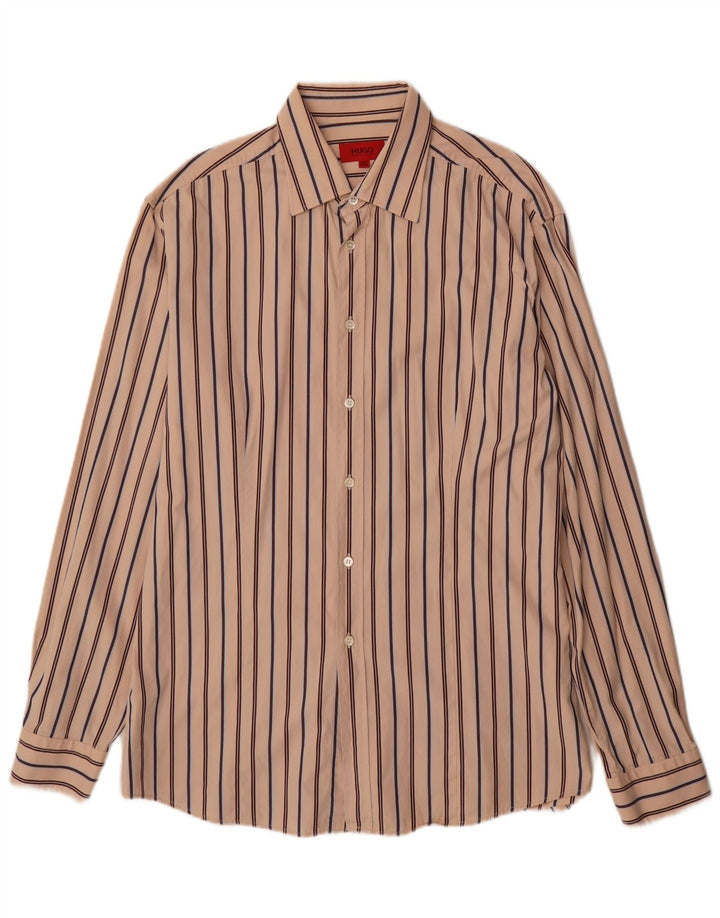 Hugo Boss Chemise Homme 2XL Coton Rayé Beige