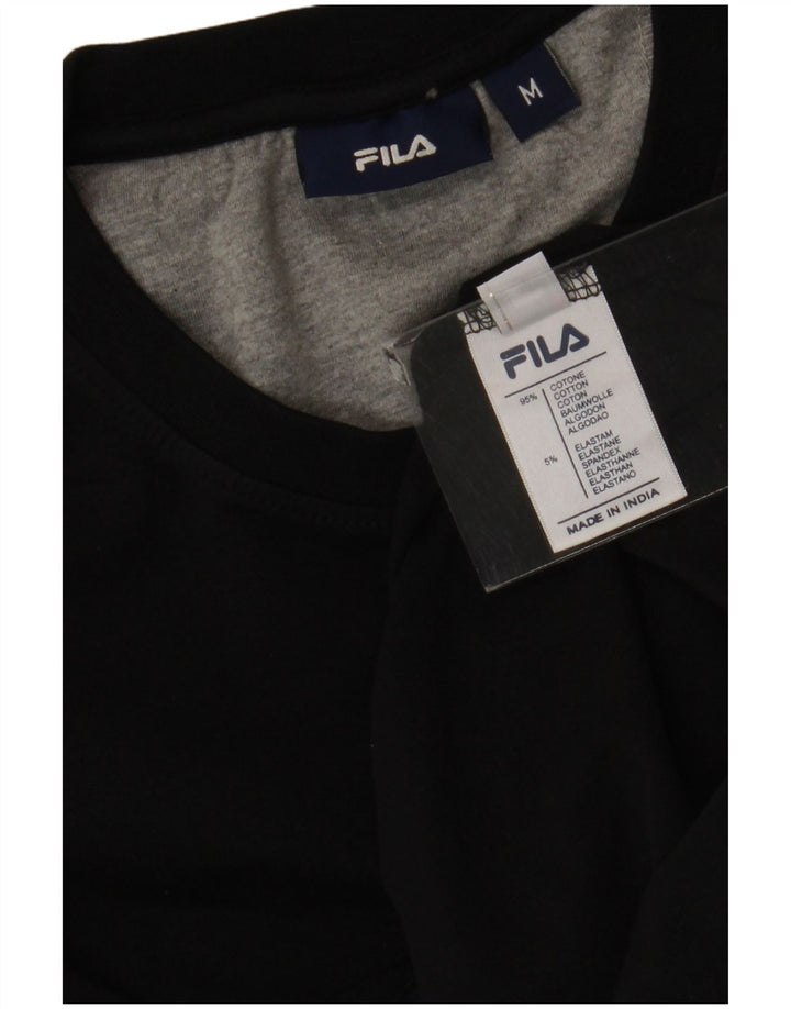 Fila T-Shirt Homme Noir Moyen Coton