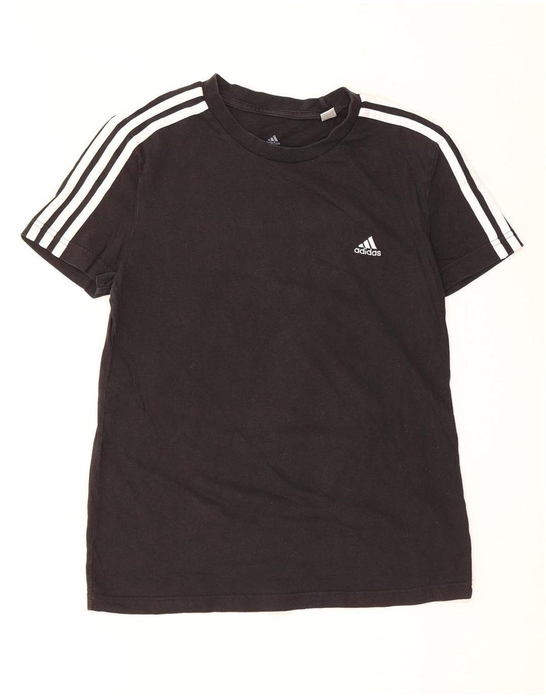 ADIDAS T-Shirt Femme Top UK 12/14 Coton Noir Moyen
