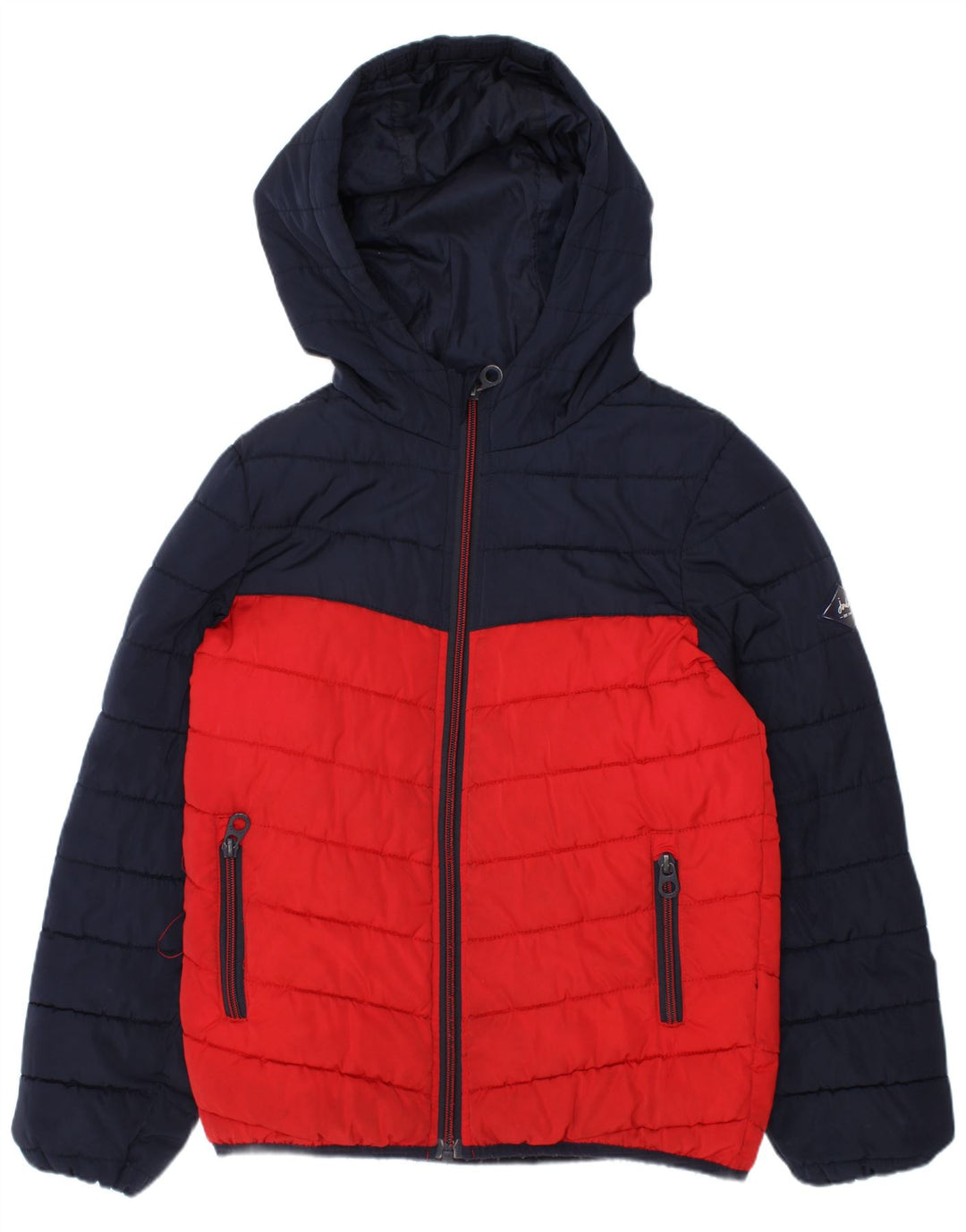 Joules Veste matelassée à capuche pour garçon 7-8 ans Bleu marine Colourblock