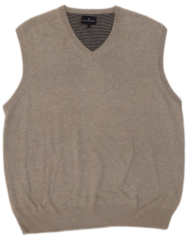 Marks & Spencer Débardeur Blue Harbor Vest pour hommes en coton moucheté gris grand