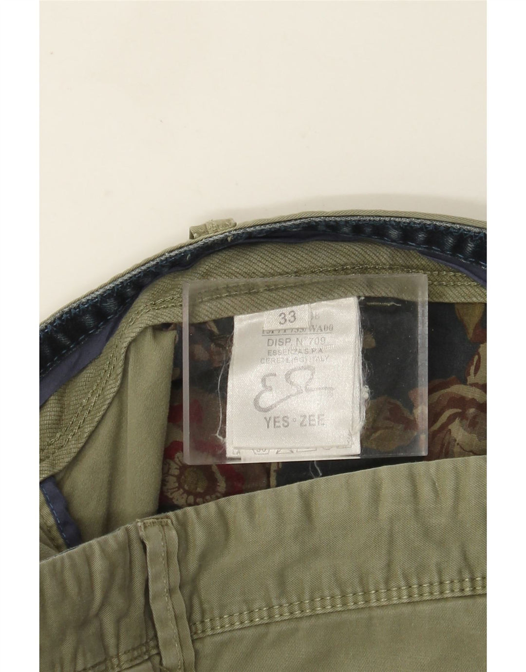 Yes Zee Short Cargo W33 Homme Kaki Moyen Coton
