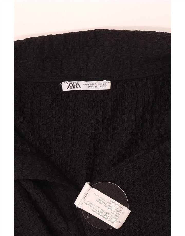 Zara Polo À Manches Longues Homme Petit Noir Polyester