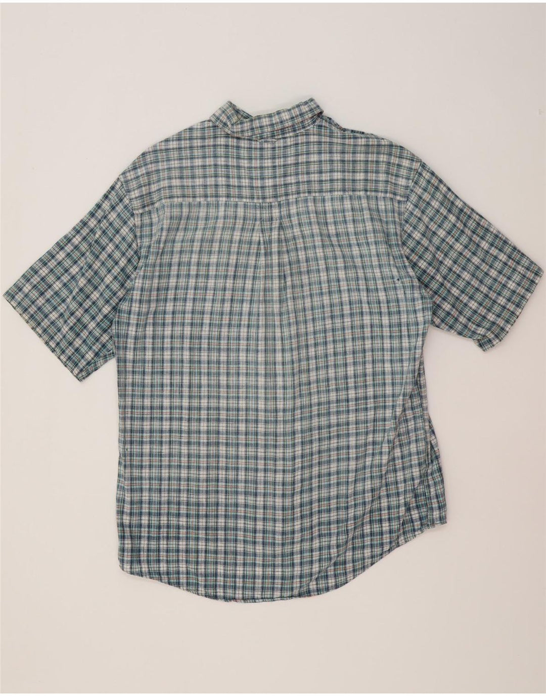Timberland Chemise à Manches Courtes Homme Bleu Moyen Carreaux Lin