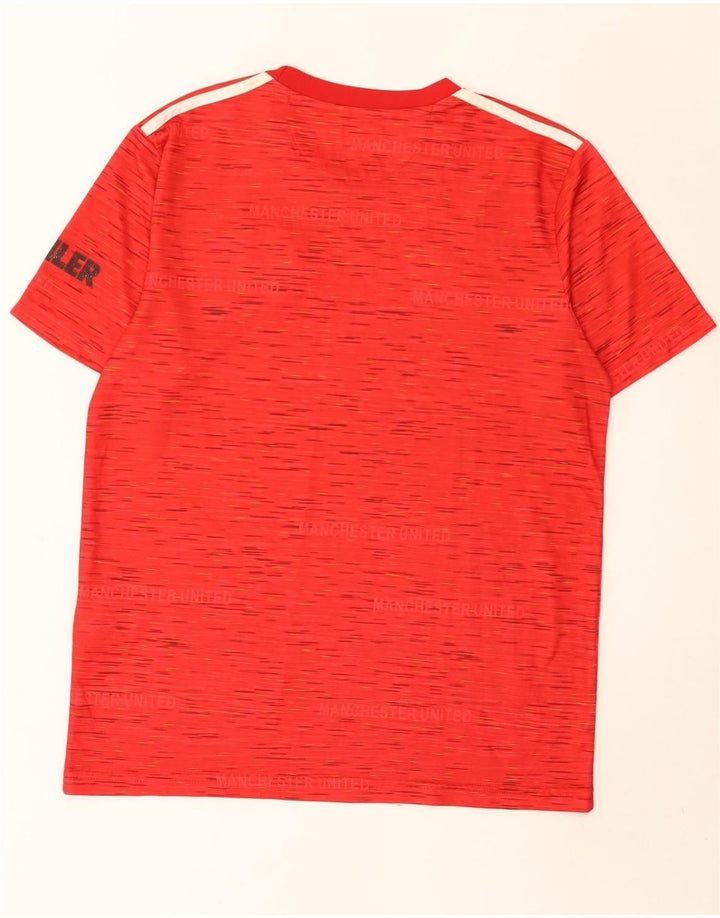 Adidas Homme Manchester United T-Shirt Top Rouge Moyen Moucheté Polyester